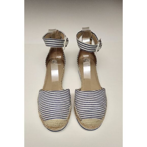 NORDSTROM Signature Women Sandals Espadrille Flat Blue/White Stripe US Size 9.5 - Picture 4 of 9